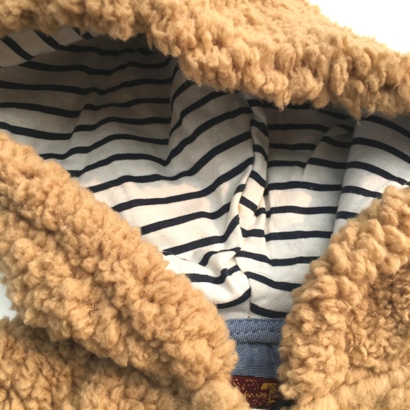 7 For All Mankind Teddy Bear Brown Fuzzy Hooded Jumpsuit Size 6-9 Months NWT - Picture 10 of 12